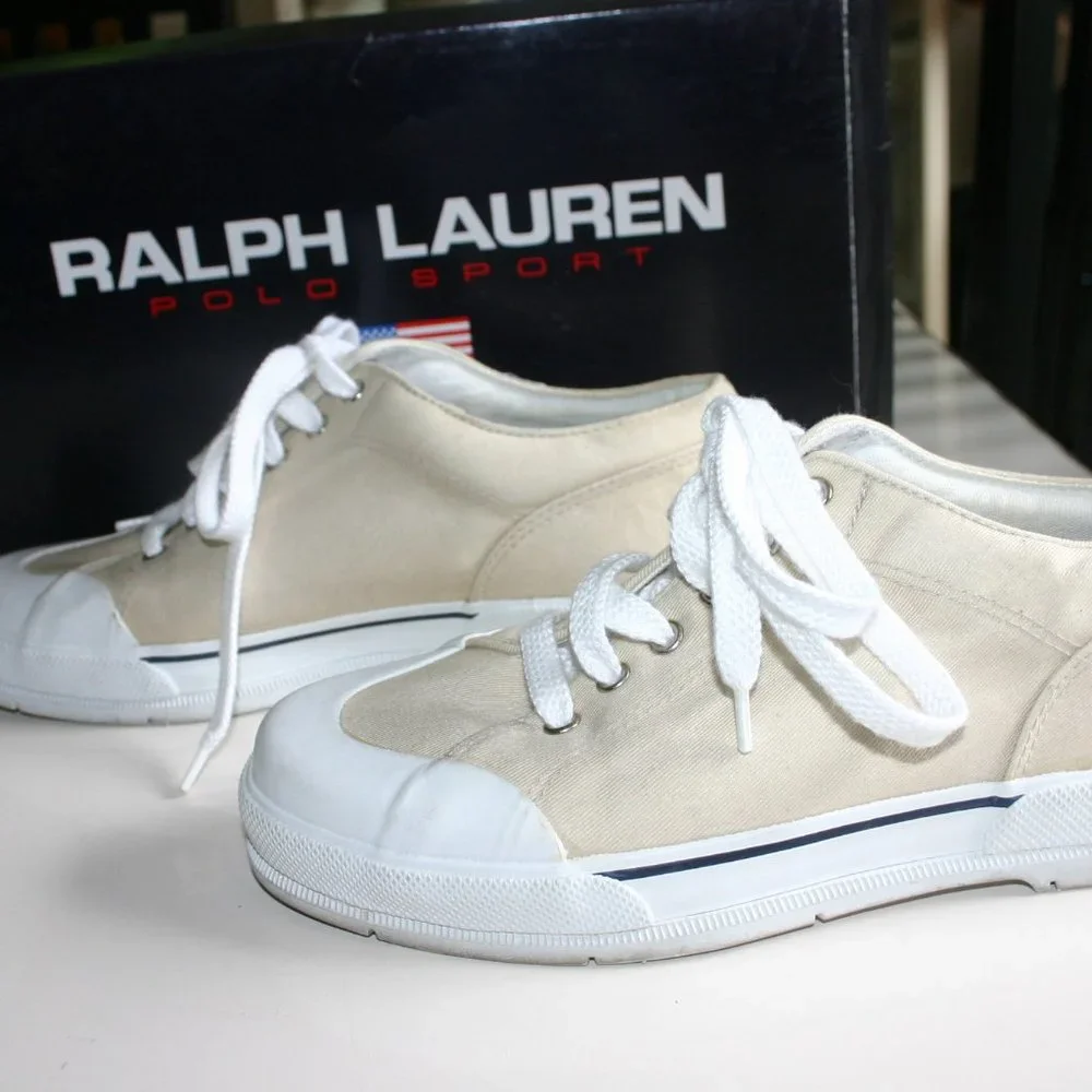 RALPH LAUREN POLO SPORT Sneaker 8B Color OATS/Tan Excellent Worn Inside Twice - Picture 3 of 10